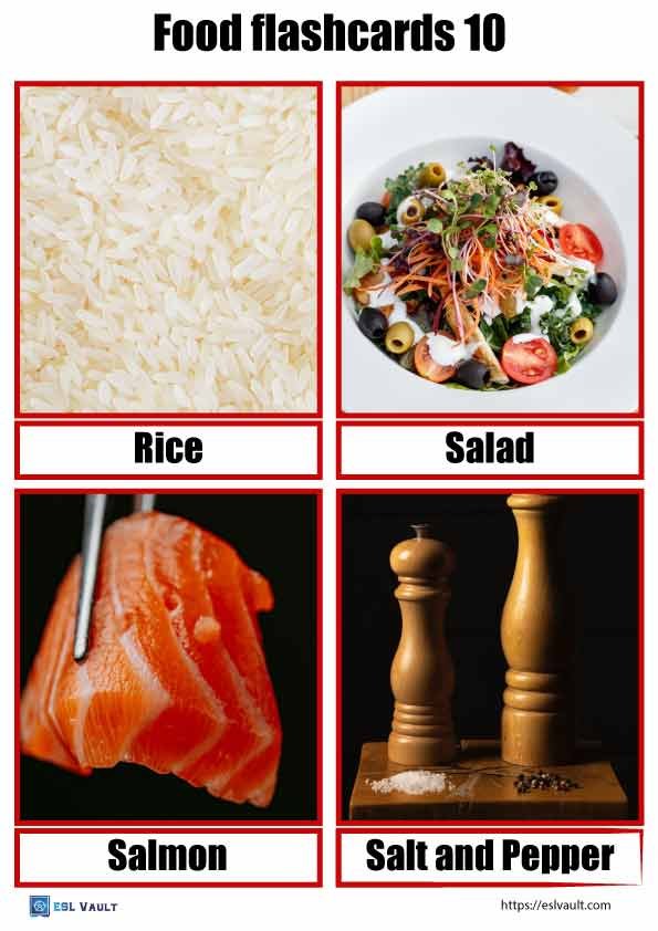 food flashcards free printable 10