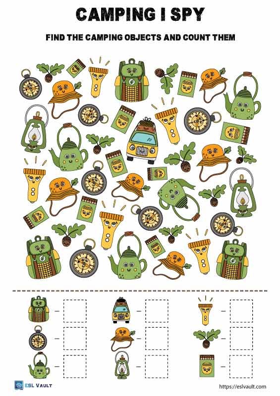 i spy camping worksheets for kids