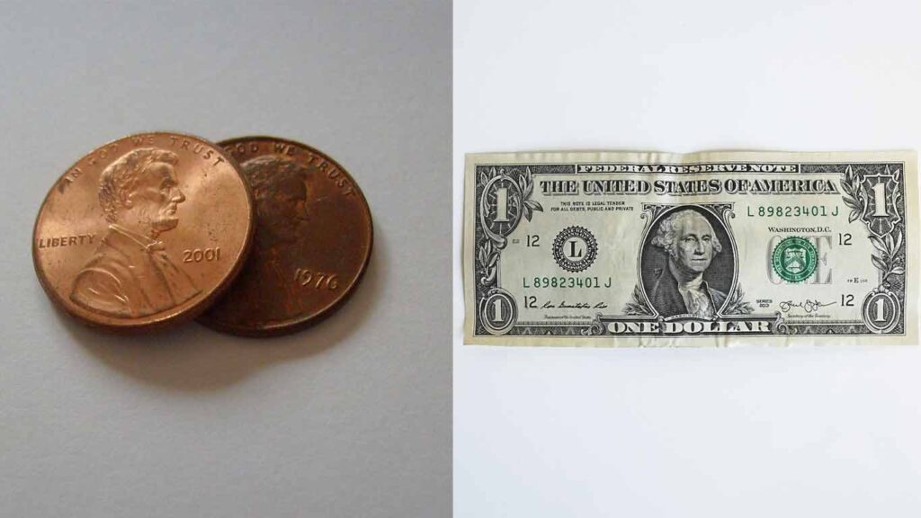 penny and dollar