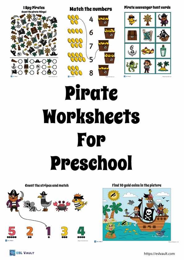 11 Free Pirate Worksheets For Preschool ESL Vault 11 Free Pirate Worksheets For Preschool ESL Vault