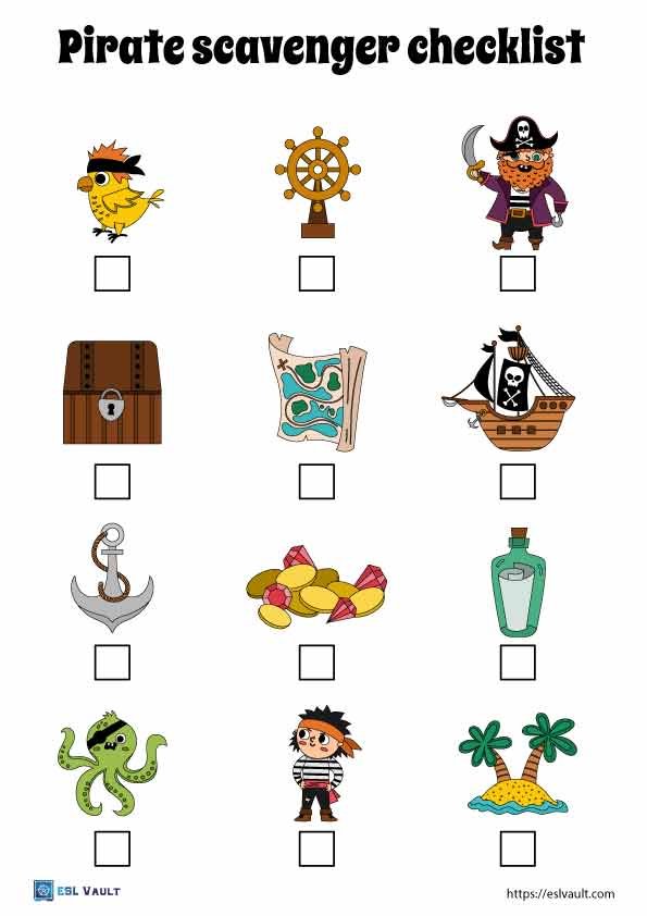 scavenger hunt pirate worksheets pdf 2