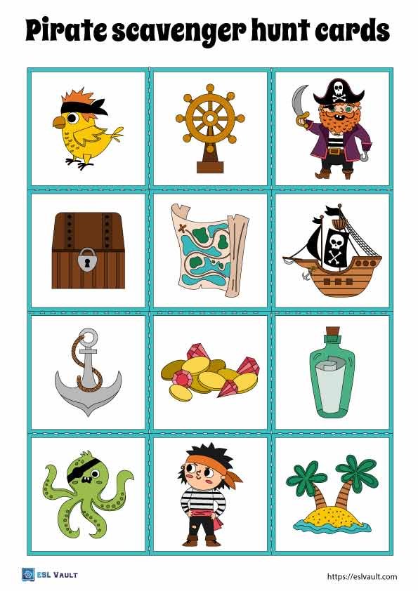 scavenger hunt pirate worksheets pdf