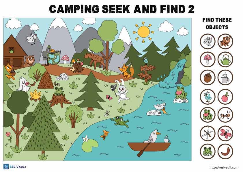 10 Free camping worksheets for kids - ESL Vault