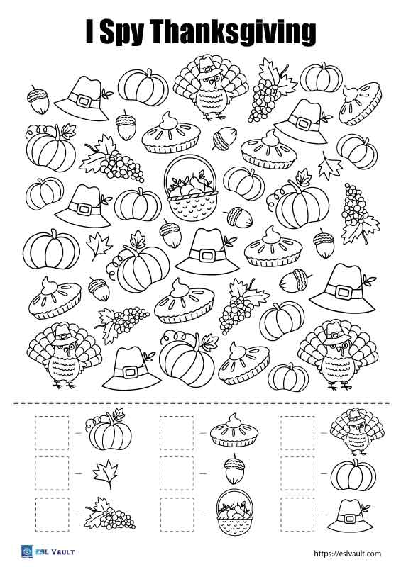 I Spy Thanksgiving Coloring Book for Kids Age 2-5: A Fun Activity