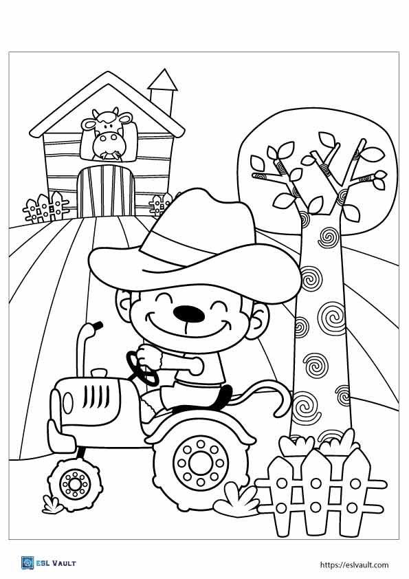tractor farm coloring pages 2