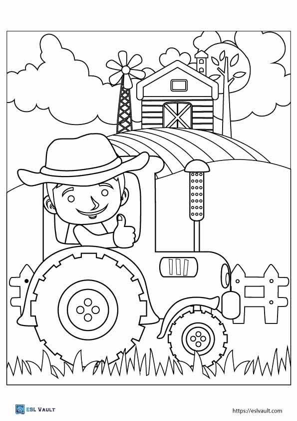 tractor farm coloring pages