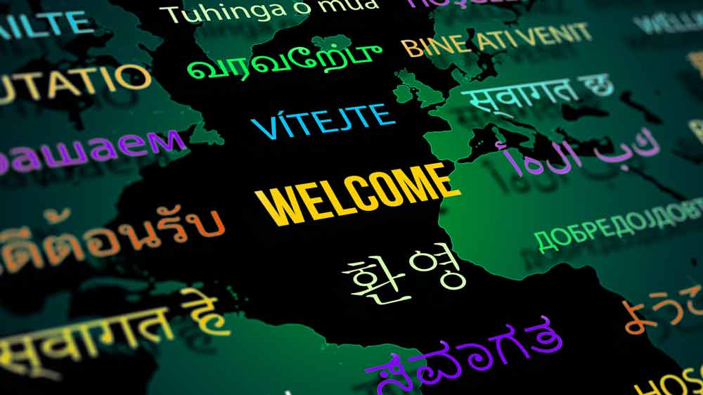 welcome in various different languages