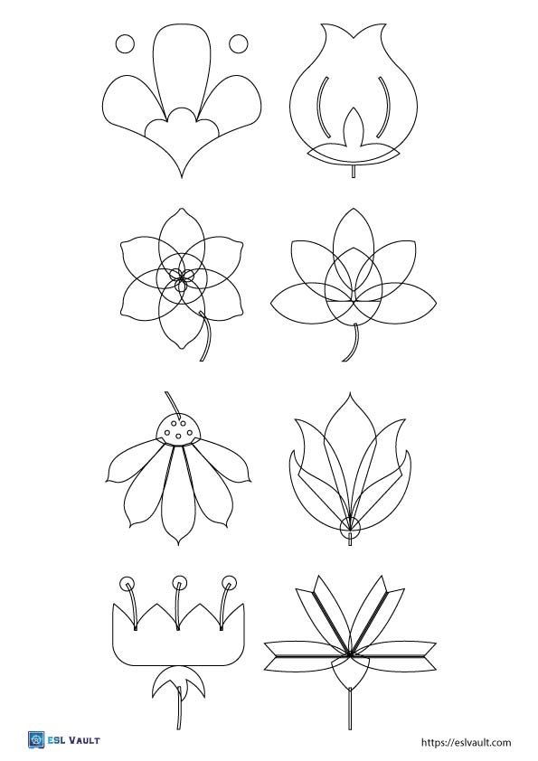 abstract printable flowers template 2