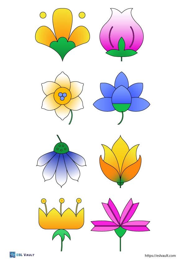 abstract printable flowers template