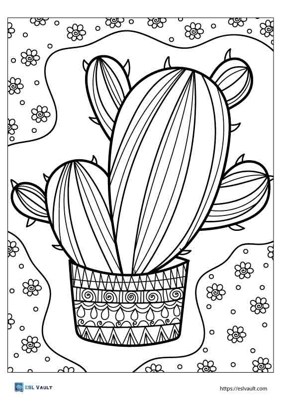 cactus plant coloring pages