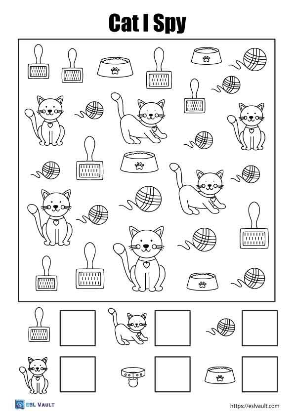 cat i spy coloring pages