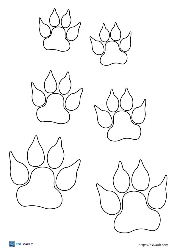 10 free paw printables - ESL Vault