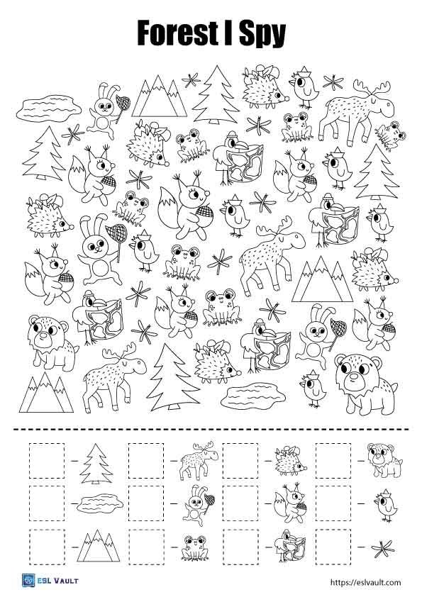 forest i spy coloring pages pdf