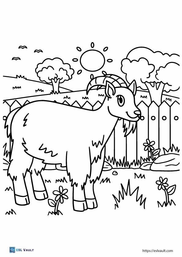 free printable farm coloring pages goat