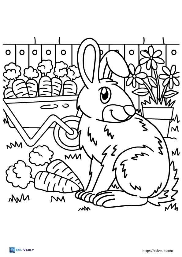 free printable farm coloring pages rabbit