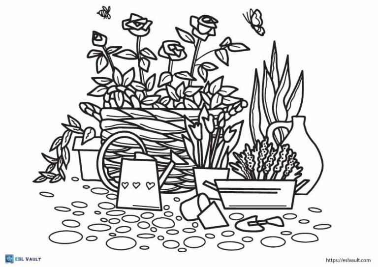 garden plant coloring pages pdf