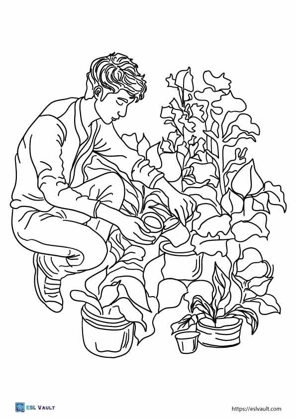 gardening plant coloring pages