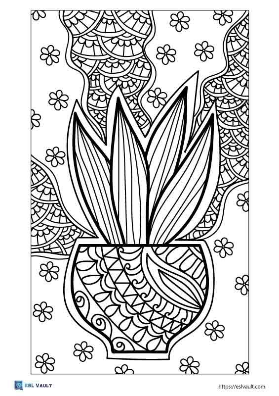 plant coloring pages for adults