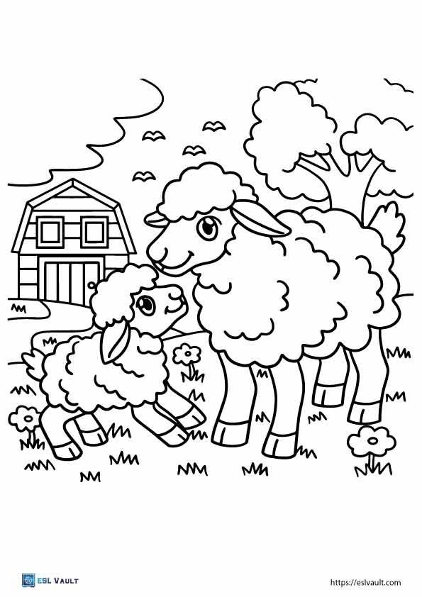 printable farm coloring pages sheep