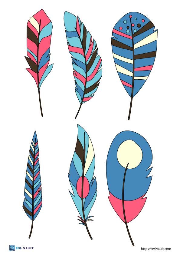 6 feather templates