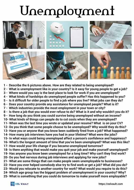 25 unemployment conversation questions