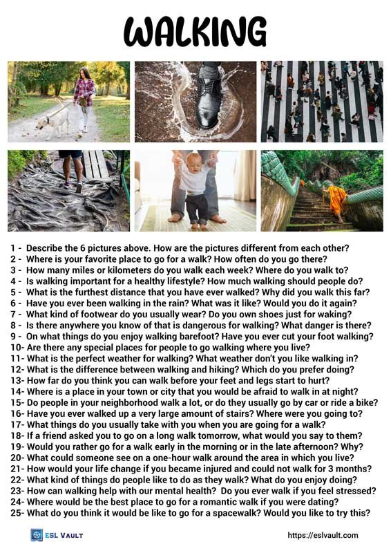 25 walking conversation questions