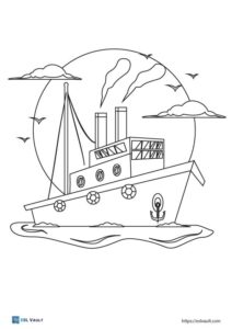 21 Free ship coloring pages - ESL Vault