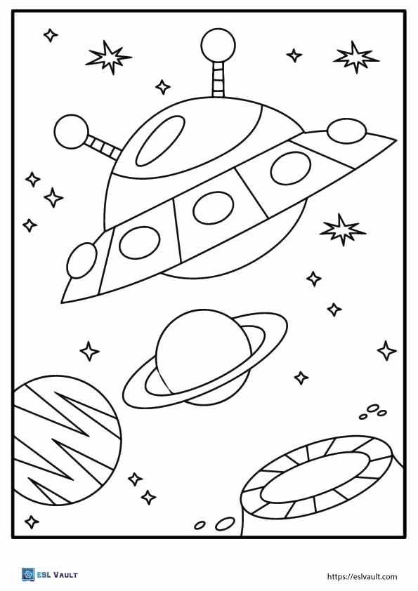 18 Free UFO coloring pages (PDF) - ESL Vault