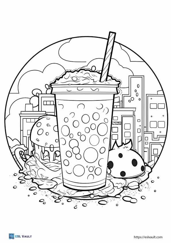 adults boba coloring pages