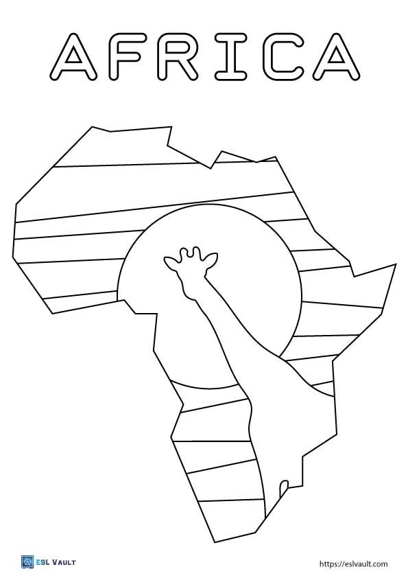 africa map coloring sheet
