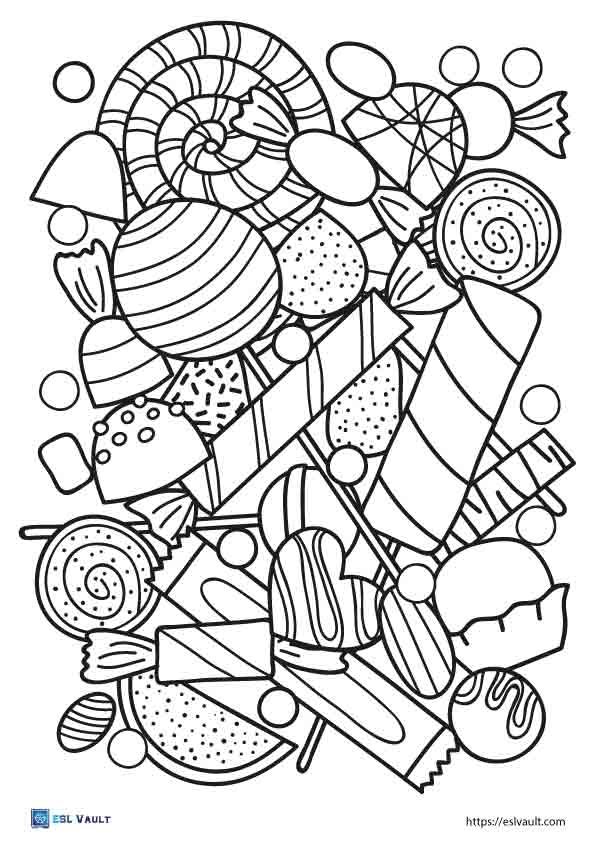 candy coloring pages