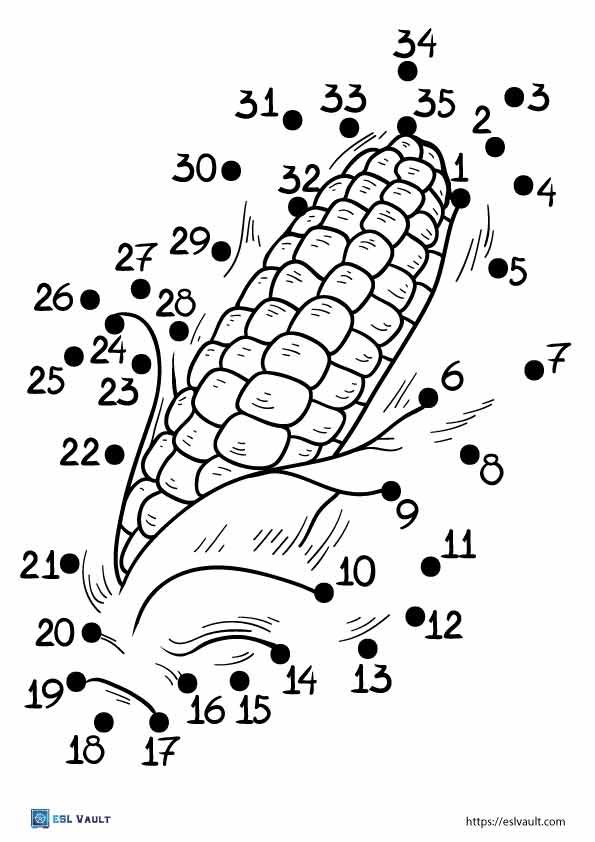 corn coloring pages dot to dot