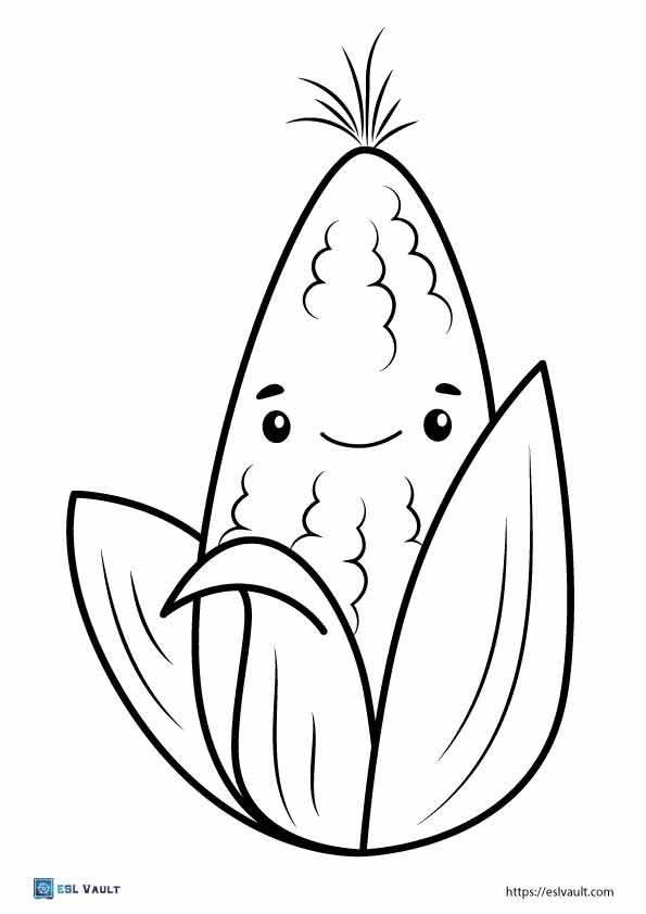 corn coloring pages for kids