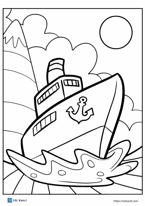 ship coloring page