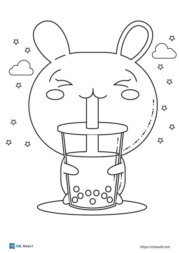cute boba coloring pages