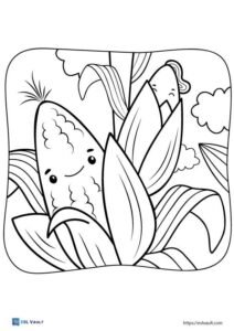 cute corn coloring pages printable