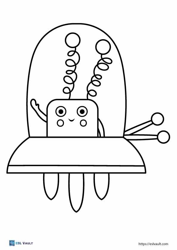 cute ufo coloring page printable pdf