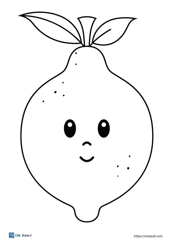 easy lemon coloring pages