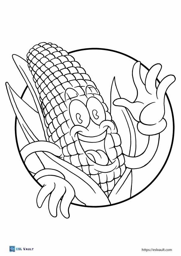 happy corn coloring pages pdf