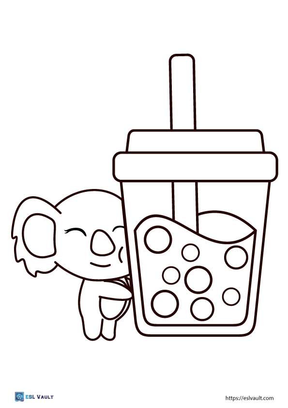 koala boba coloring page