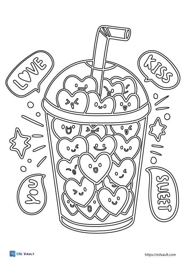 love boba coloring pages free