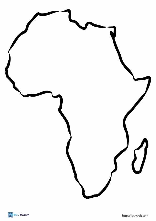 outline of africa map coloring page