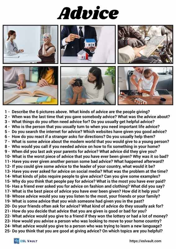 25 advice conversation questions