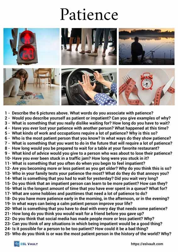 25 conversation questions about patience