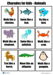 animals charades for kids