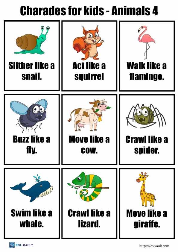 animals charades for kids 4