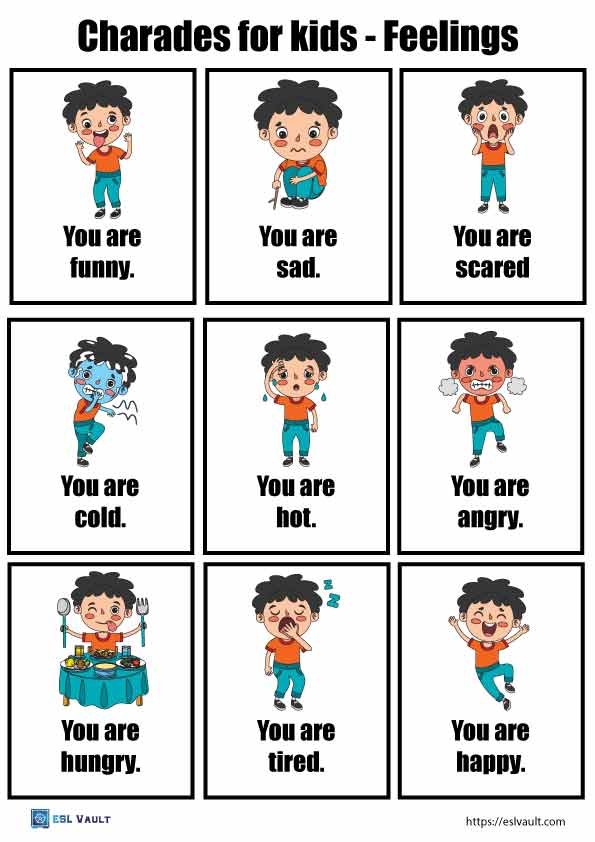 charades for kids feelings