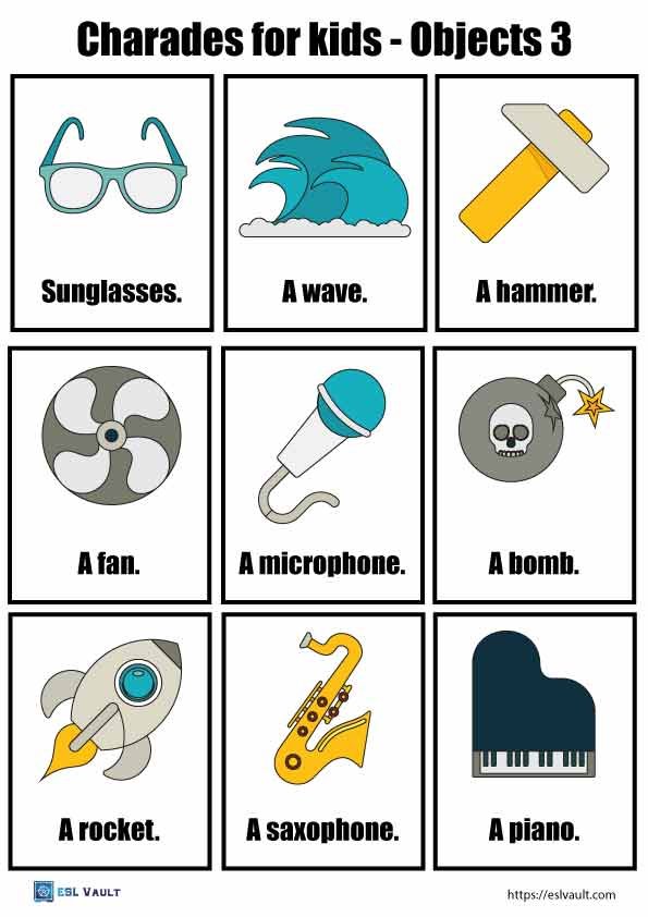 charades for kids objects 3