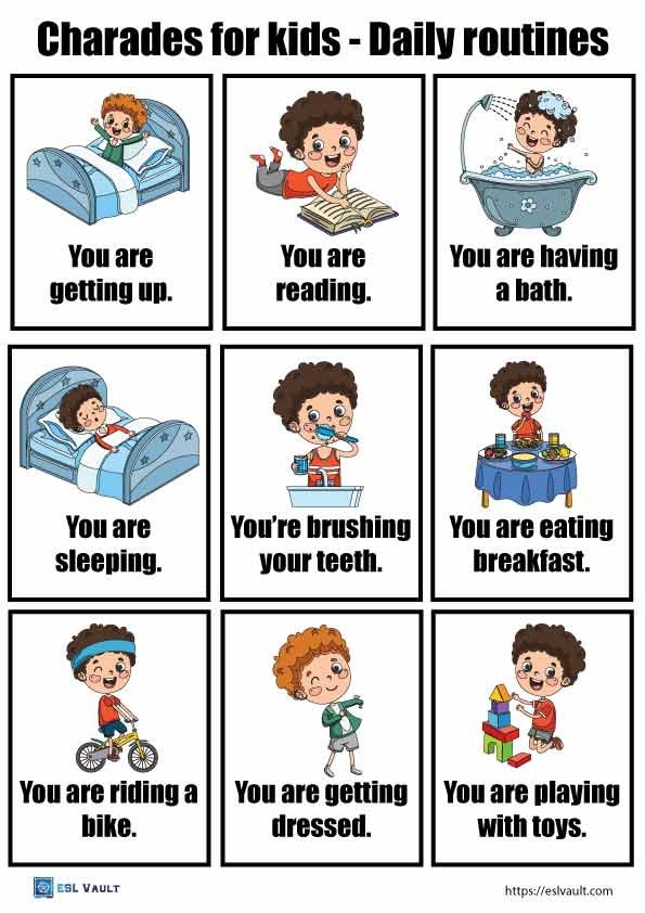 charades for kids routines