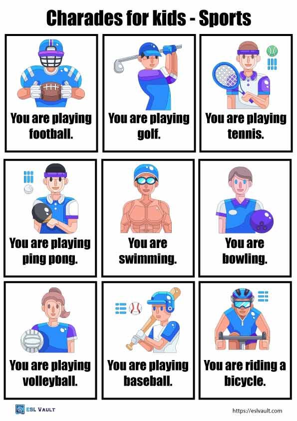 charades for kids sports